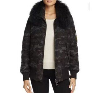 JOCELYN sz XS Coat Jacket Wool Bomber Reversible Grey Green Cozy Normcore New